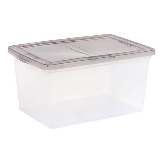 IRIS® 58qt. Clear Snap Top Storage Box with Gray Lid